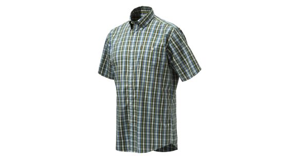 Image of Beretta Mens Drip Dry Short Sleeve Shirt, White Check, Large, LU520T1533013UL