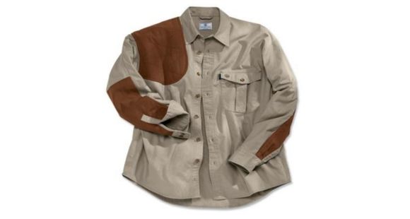 Image of Beretta Mens Upland Canvas Overlay Shooting Shirt,Tan/Brown,XL LU24769887XL