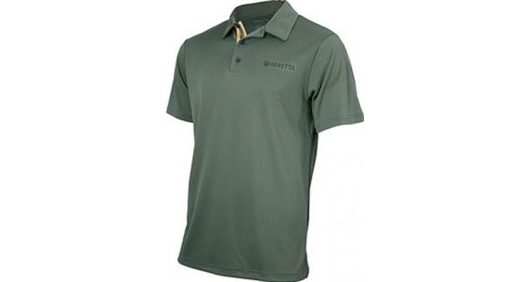 Image of Beretta Men"s US Tech Short Sleeved Polo T-Shirt, Green, 3XL MT231T13220715XXXL
