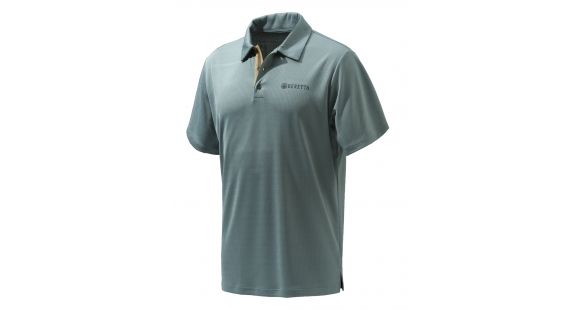 Image of Beretta Mens US Tech Short Sleeved Polo T-Shirt, Grey Castlerock, Medium MT231T13220911M