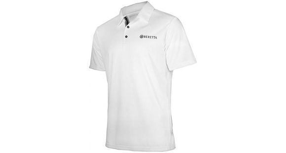 Image of Beretta Men's US Tech Short Sleeved Polo T-Shirt, White, Small MT231T1322015BS