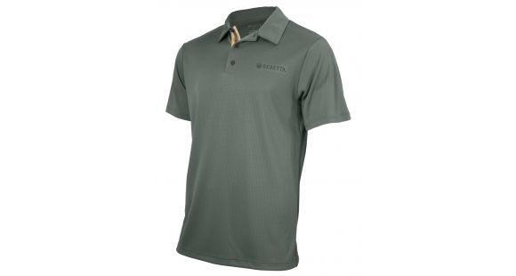 Image of Beretta Men's US Tech Short Sleeved Polo T-Shirt, Green, Extra Large MT231T13220715XL