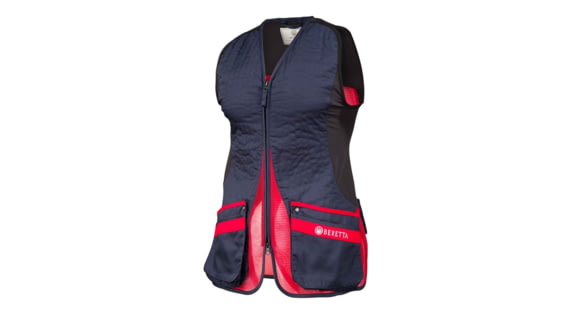 Image of Beretta Silver Pigeon Evo Shooting Vest - Women's, Total Eclipse Blue &amp; Red, Extra Large, GT791T155305A6XL