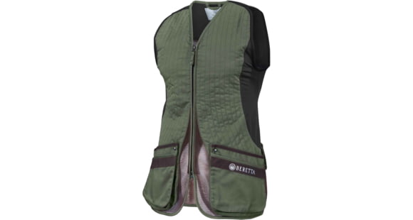 Image of Beretta Silver Pigeon Evo Shooting Vest - Women's, Green &amp; Chocolate Brown, Extra Small, GT791T155307ABXS