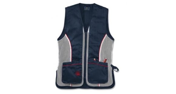 Image of Beretta Women's Silver Pigeon Shooting Vest, Navy, Red, White, 3XL GT3000740520XXXL