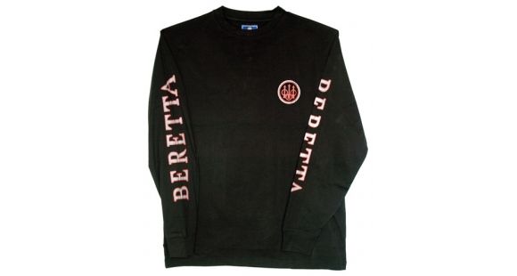 Image of Beretta T-Shirt Double Logo Long Sleeve, Black, Medium TS7172940999M