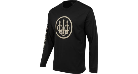 Image of Beretta Trident Logo T-Shirt - Men's, Long Sleeve, Black, Large, TS229T18900999L