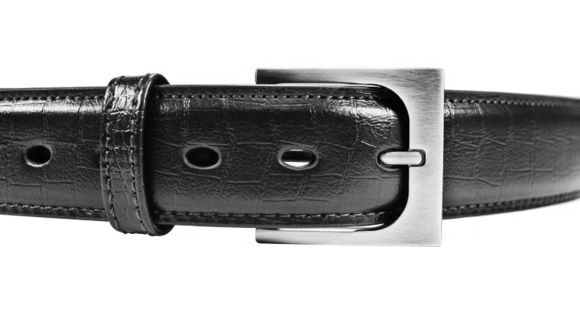 Image of BlackHawk 4113 CQC Pistol Belt, Black, 38in waist, Gator Finish, Brush Nickel Buckle 411338GBK