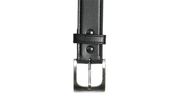 Image of BlackHawk 4113 CQC Pistol Belt, Black, 34in Waist, Carbon Fiber Finish, Brushed Nickel Buckle
