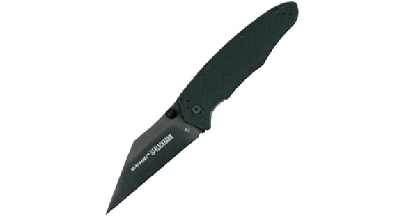 Image of BlackHawk Be-Wharned Folding Knife, 3.38in, D2 Tool Steel, Plain Edge, Sideliner G-10 Handle, Black, BH15BW201BK