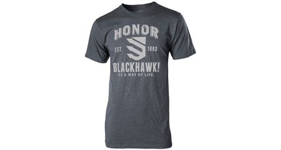 Image of BlackHawk HONOR T-Shirt Grey Flag, Black, Large, GT01BKLG