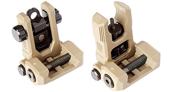 Image of BlackHawk Hybrid Folding Top Mounted Deployable Front and Rear Sight, Flat Dark Earth, 71BU05DK