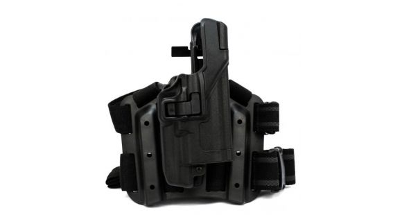 Image of BlackHawk Level 3 SERPA Light Bearing Holster, Glock 19/Glock 23/Glock 31/Glock 32/Glock 17/Glock 22, Right Hand, Matte, Black, 430700BK-R