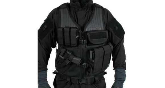Image of BlackHawk Omega Elite Cross Draw/Pistol Mag Vest - Left Hand, Black 30EV26BK-L