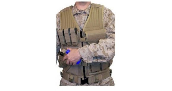 Image of BlackHawk Omega Elite Vest Cross Draw with Pistol Mag, Left, Coyote Tan, Size 192 30EV26DE-L