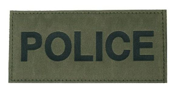 Image of Blackhawk Police Patch, Black on Green