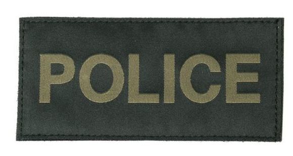 Image of Blackhawk Police Patch, Green on Black