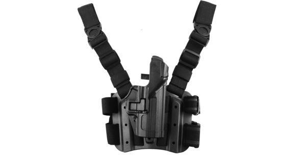 Image of BlackHawk SERPA Tactical Level 3 Thigh Holster, Right Hand, Black, 430609BK-R