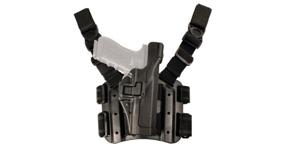Image of BlackHawk SERPA Tactical Level 3 Thigh Holster, Smith &amp; Wesson M&amp;P 9/Smith &amp; Wesson M&amp;P 40/Smith &amp; Wesson M&amp;P 45, Right Hand, Matte, Black, 430645BK-R