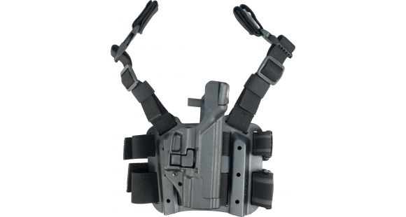 Image of BlackHawk SERPA Tactical Level 3 Thigh Holster, Walther P99, Right Hand, Matte, Black, 430624BK-R
