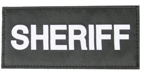 Image of Blackhawk Sheriff Patch - White on Black 90IN06WB