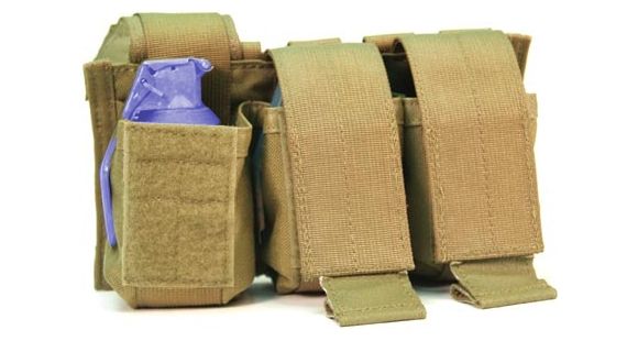 Image of BlackHawk S.T.R.I.K.E. Triple Pop-up Frag Grenade Pouch, Speed Clip - Coyote Tan - 38CL69CT