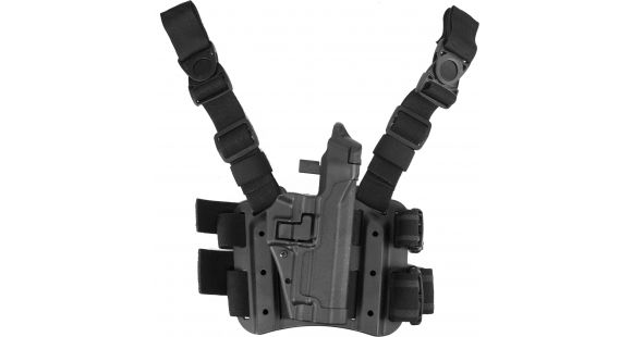 Image of BlackHawk SERPA Tactical Level 3 Thigh Holster, SIG Sauer P229/SIG Sauer P226/SIG Sauer P220/SIG Sauer P225/SIG Sauer P228/SIG Sauer P227, Right Hand, Matte, Black, 430606BK-R