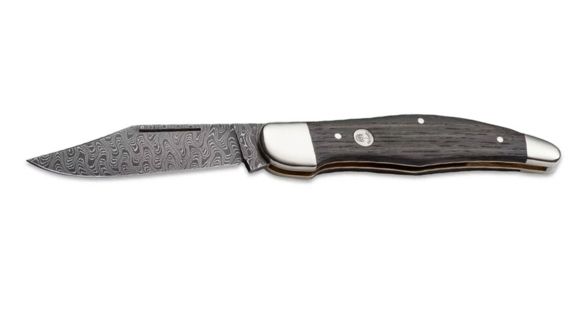 Image of Boker USA Boker 20-20 Classic Damascus Folding Pocket Knife,3.9in Damascus Steel Blade,Bog Oak Wood Brown Handle, 112021DAM