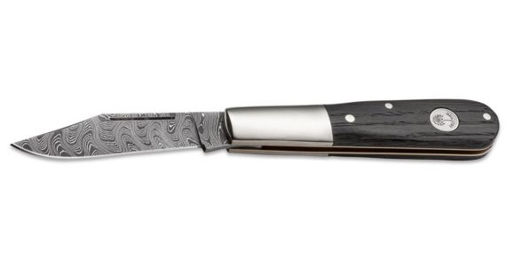 Image of Boker USA Boker Barlow Classic Damascus Folding Pocket Knife,2.6in Damascus Steel Blade,Bog Oak Wood Brown Handle, 100600DAM