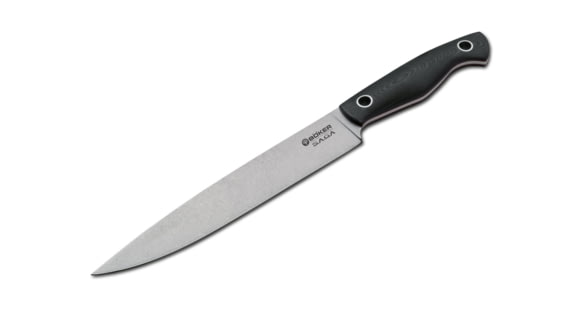 Image of Boker USA Saga Carving Knife,7.5in 440C Steel Stonewash Finish Blade, Black G10 Handle 130480