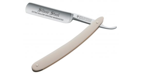Image of Boker USA Silver Steel Straight Razor, White Micarta 140511