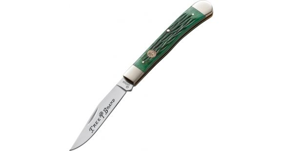 Image of Boker USA Traditional Series Single Slim Line Blade, Jigged Green Handle, 4 1/8 in. Closed, 3.25 in. Blade BO02444