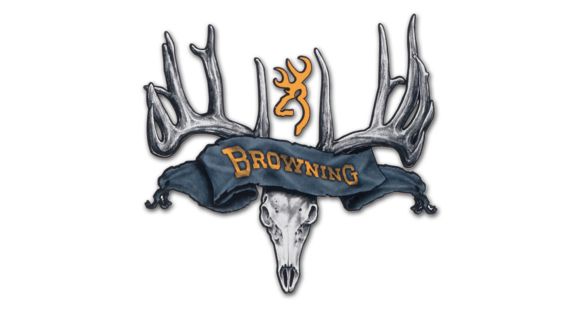 Image of Browning Decal, Smu 15 inch Skull Black/Gold