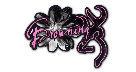 Image of Browning Decal, 5 inch Daisy Black/Pink
