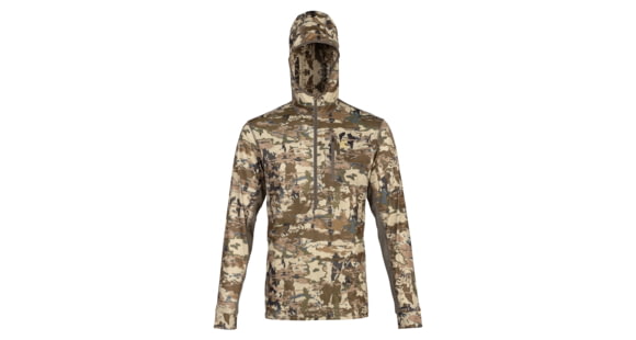 Image of Browning Early Season Hooded 1/4 Zip LS Shirt - Men's, Small, Auric Camo, 3010823501