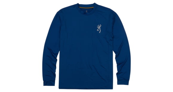 Image of Browning Graphic Long Sleeve Sun Shirt - Mens, Navy, Large, 3011789503