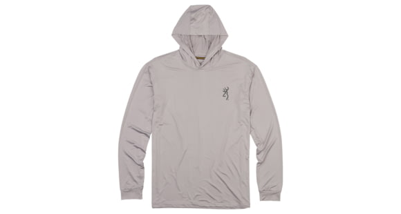 Image of Browning Hooded Graphic Long Sleeve Sun Shirt - Mens, Gray, XL, 3011809704