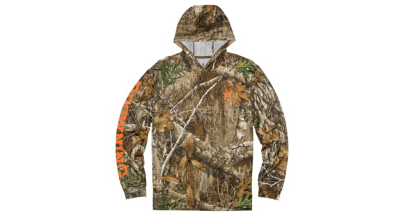 Image of Browning Hooded Long Sleeve Sun Shirt - Mens, Realtree Edge, 3XL, 3010726006
