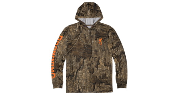 Image of Browning Hooded Long Sleeve Sun Shirt - Mens, Realtree Timber, Large, 3010725703