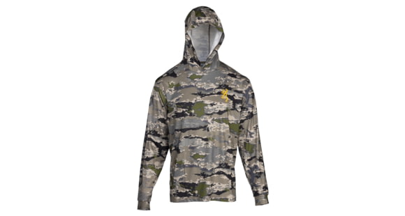 Image of Browning Hooded Long Sleeve Sun Tech Shirt - Mens, 3XL, Ovix, 3010863406