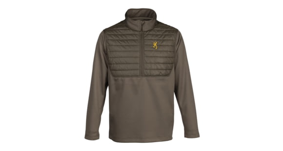 Image of Browning Hybrid 1/4 Zip Baselayer Shirt - Mens, Small, Major Brown, 3010969801