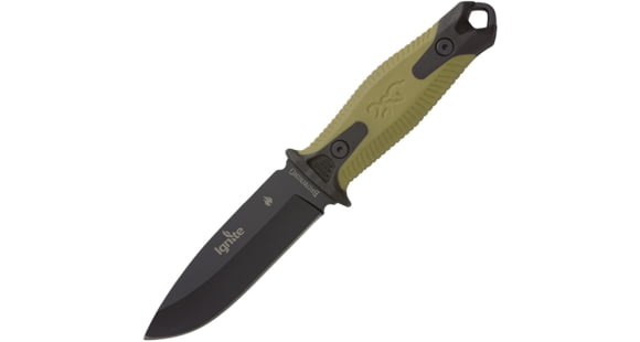 Image of Browning Ignite 2 Fixed Blade Knife - Box, 4in, 7Cr17Mov, Drop Point, Green Injection Molded Handle, Green, 3220335B