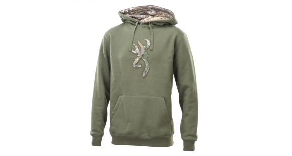 Image of Browning Mens Buckmark Camo Sweatshirt, Forest Night, Medium A000061430503