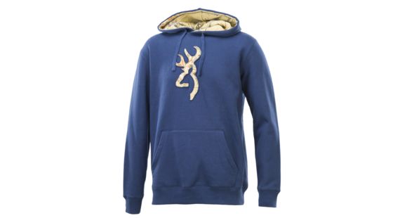 Image of Browning Men's Buckmark Camo Sweatshirt, Dress Blues, Extra Large A000061440205
