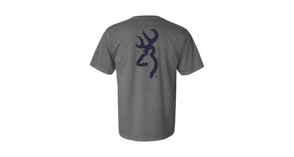 Image of Browning Men's Graphic Pigment Solid Buckmark Short Sleeve T-Shirt, Grey, Small, A000236700102
