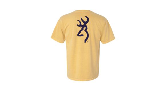 Image of Browning Mens Graphic Pigment Solid Buckmark Short Sleeve T-Shirt, Mustard, Large, A000236770104