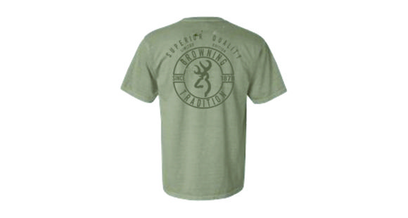 Image of Browning Mens Graphic Pigment Superior Quality Buckmark Short Sleeve T-Shirt, Sandstone, Large, A000235110104