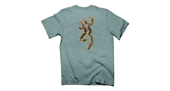 Image of Browning Men's Graphic RT Xtra Buckmark Short Sleeve T-Shirt, Athletic Heather, Rt Xtra, Safety Orange, Extra Large, A000234300105