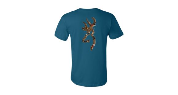 Image of Browning Mens Graphic Waterfowl Buckmark Short Sleeve T-Shirt, Deep Teal, Medium, A000233830103