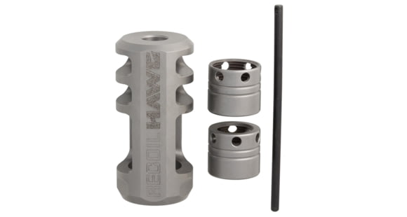 Image of USED Browning Bg Recoil Hawg Muzzle Brake, .30 or smaller, 5/8x24 or 1/2x28, W/2 Collars &amp; Tool, Silver, EDEMO7, Condition Like New, Inspect and Rebox
